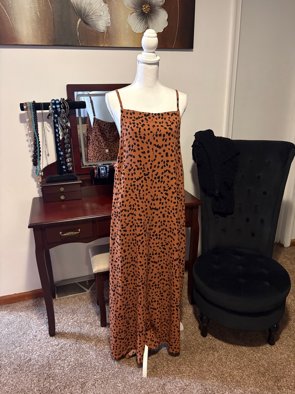 (EUC) Leopard Prin Jumpsuit w/ pockets & adjustable straps. 📦Ready2Ship